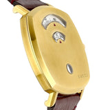 Gucci Grip Yellow Gold Dial Maroon Leather Strap Unisex Watch - YA157411 Buy Now By Gucci