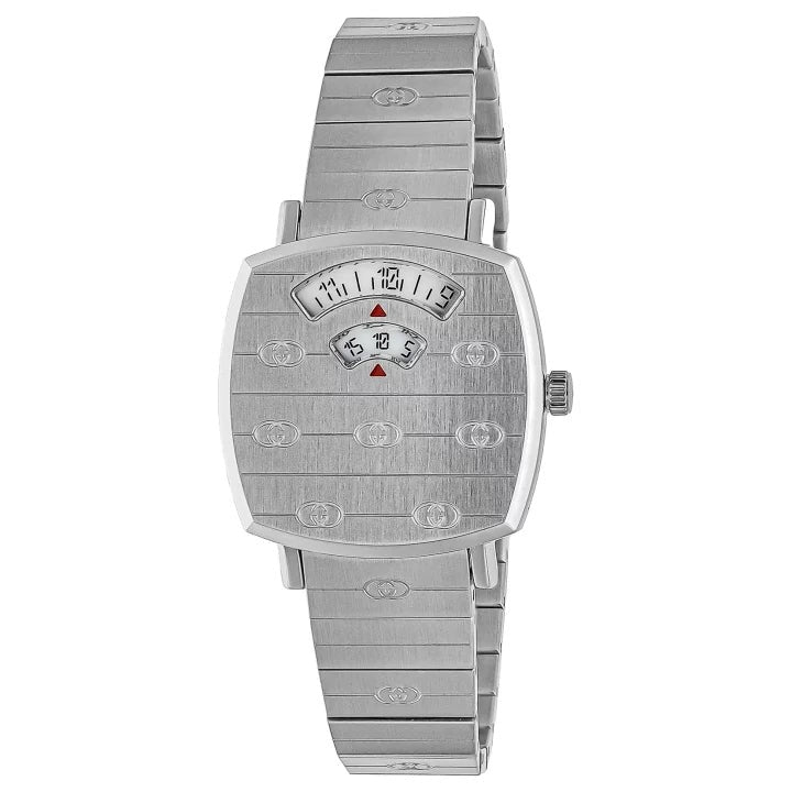 Gucci Grip Quartz Silver Dial Silver Steel Strap Watch For Men - YA157501 Buy Now By Gucci