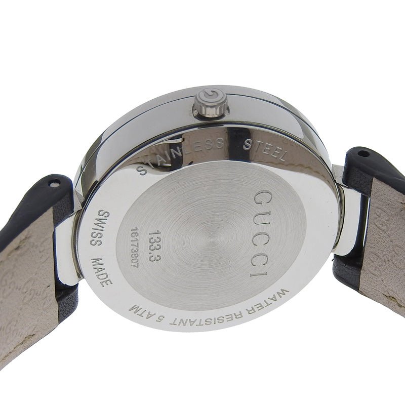 Gucci G Interlocking Black Dial Black Leather Strap Watch For Women - YA133301 Buy Now By Gucci