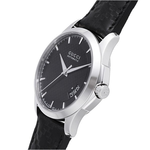 Gucci G Timeless Quartz Black Dial Black Leather Strap Watch for Men - YA126413 Buy Now By Gucci