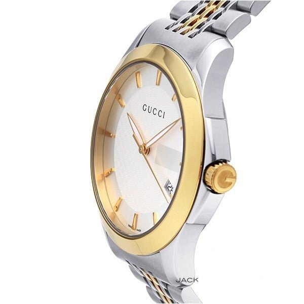 Gucci G Timeless Silver Dial Two Tone Steel Strap Watch For Men - YA126409 Buy Now By Gucci