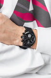Guess Fleet Chronograph Black Dial Black Rubber Strap Watch for Men - W0971G1 Buy Now By Guess