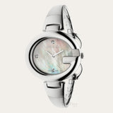 Gucci Guccissima Diamonds Mother of Pearl Dial Silver Steel Strap Watch For Women - YA134303 Buy Now By Gucci