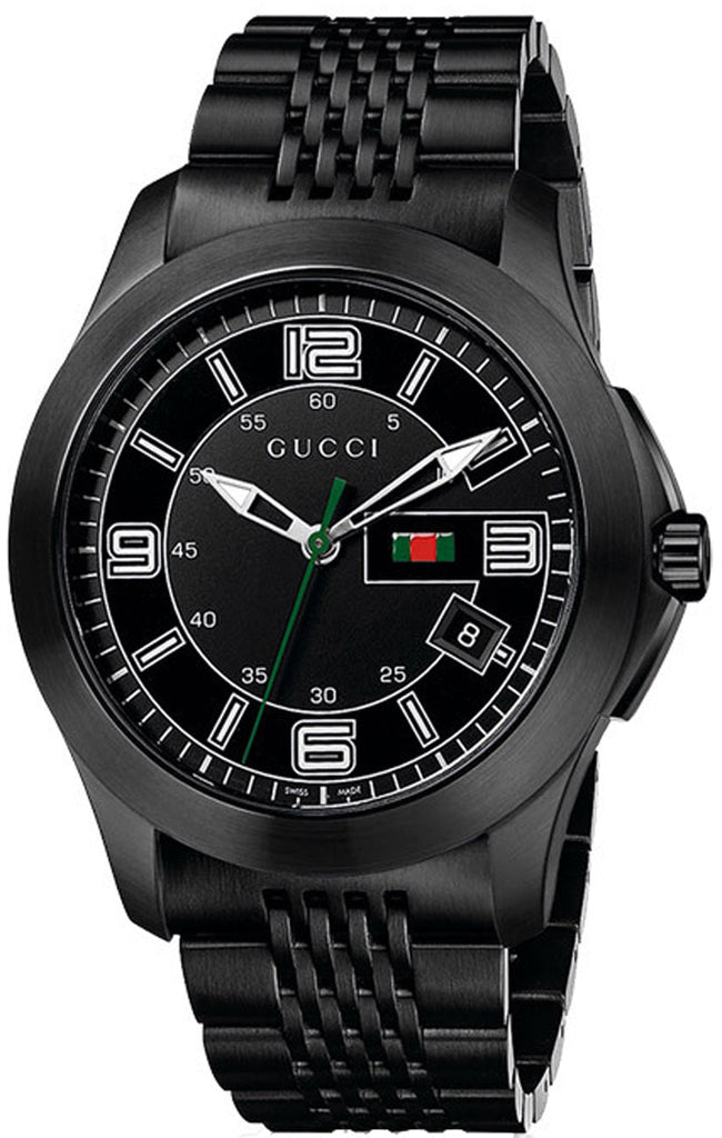 Gucci G Timeless Black Dial Black Steel Strap Watch For Men - YA126202 Buy Now By Gucci