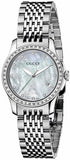 Gucci G Timeless Diamonds Mother of Pearl Dial Silver Mesh Bracelet Watch For Women - YA126508 Buy Now By Gucci