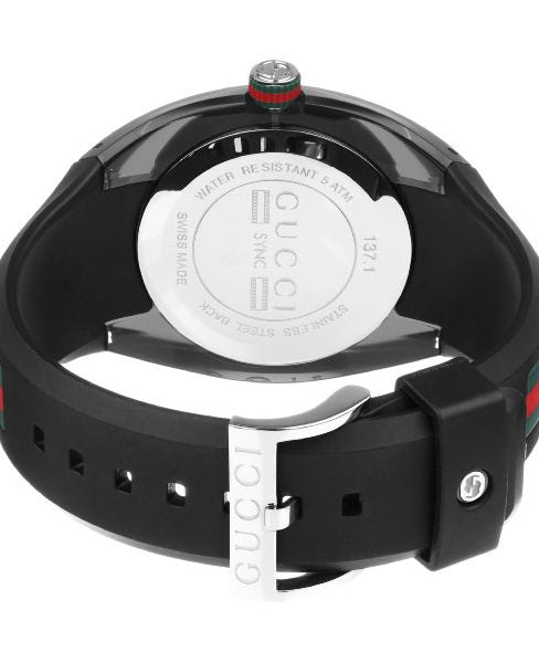 Gucci Sync XXL Quartz Black Dial Black Rubber Strap Watch For Men - YA137101 Buy Now By Gucci