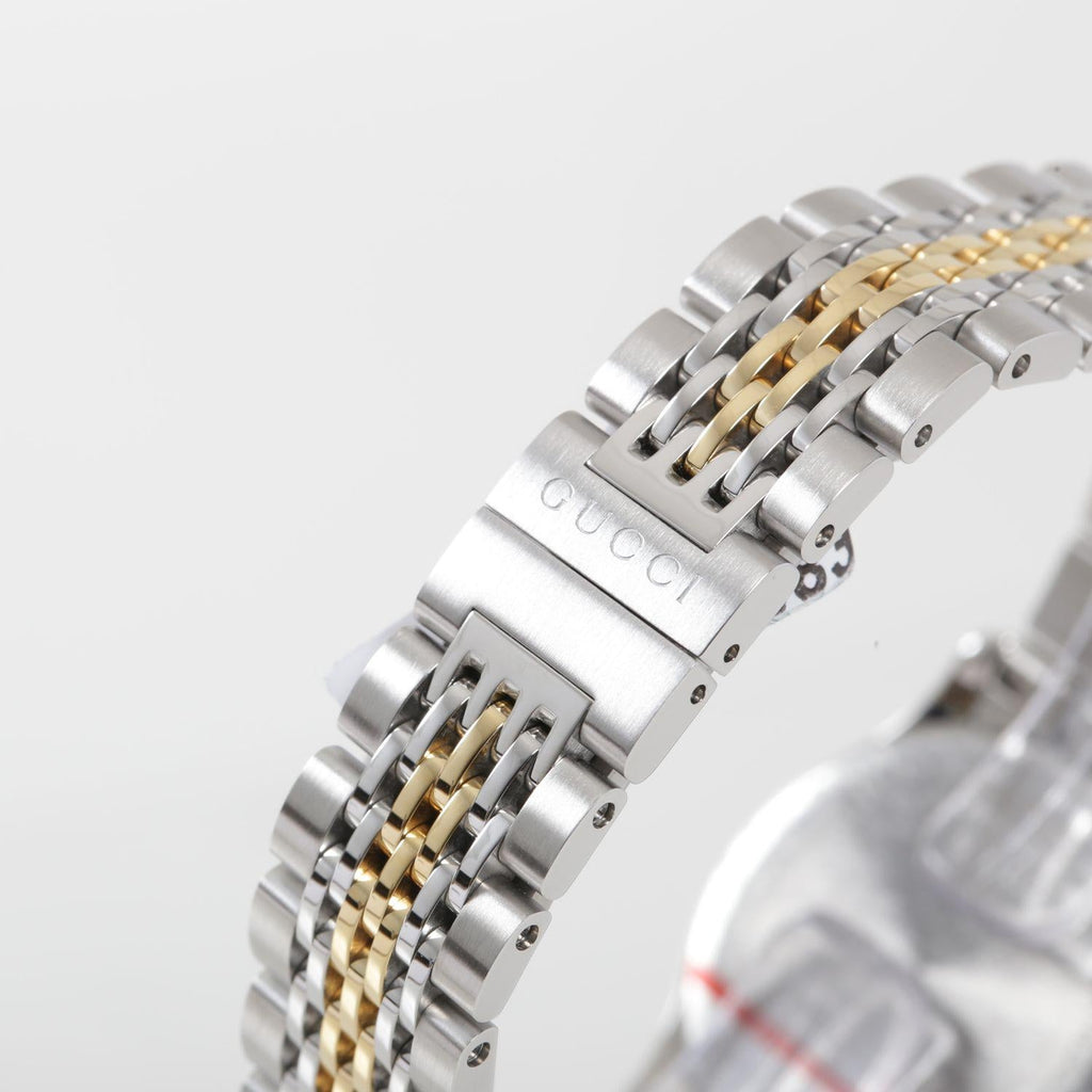 Gucci G Timeless Diamonds Mother of Pearl Dial Two Tone Steel Strap Watch For Women - YA126413 Buy Now By Gucci