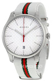 Gucci G Timeless Quartz White DIal White NATO Strap Watch For Men - YA126322 Buy Now By Gucci