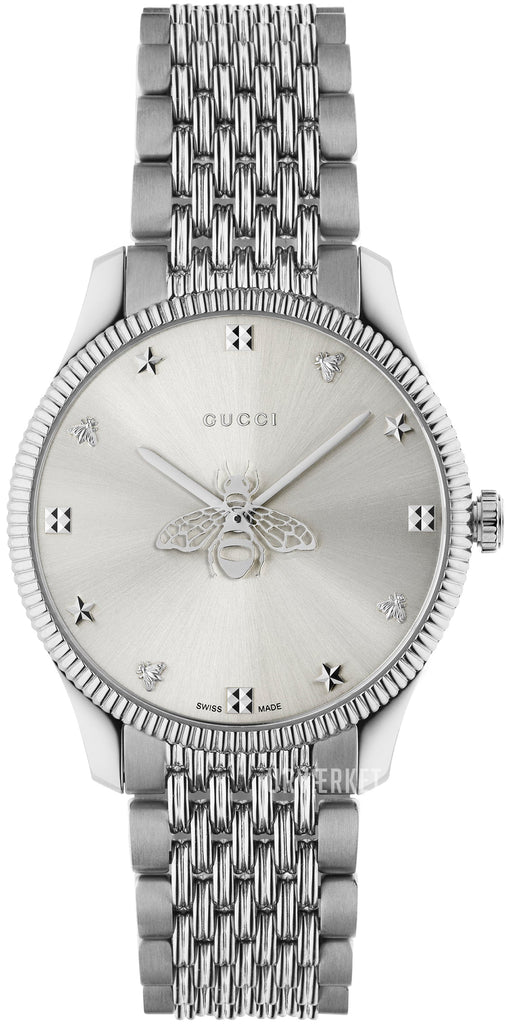 Gucci G Timeless Quartz Silver Dial Silver Steel Strap Watch For Women - YA1264153 Buy Now By Gucci