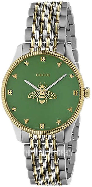 Gucci G Timeless Quartz Green Dial Two Tone Steel Strap Watch For Men - YA1264182 Buy Now By Gucci