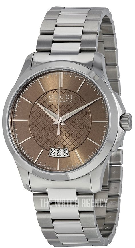 Gucci G Timeless Automatic Brown Dial Silver Steel Strap Watch For Women - YA126431A Buy Now By Gucci
