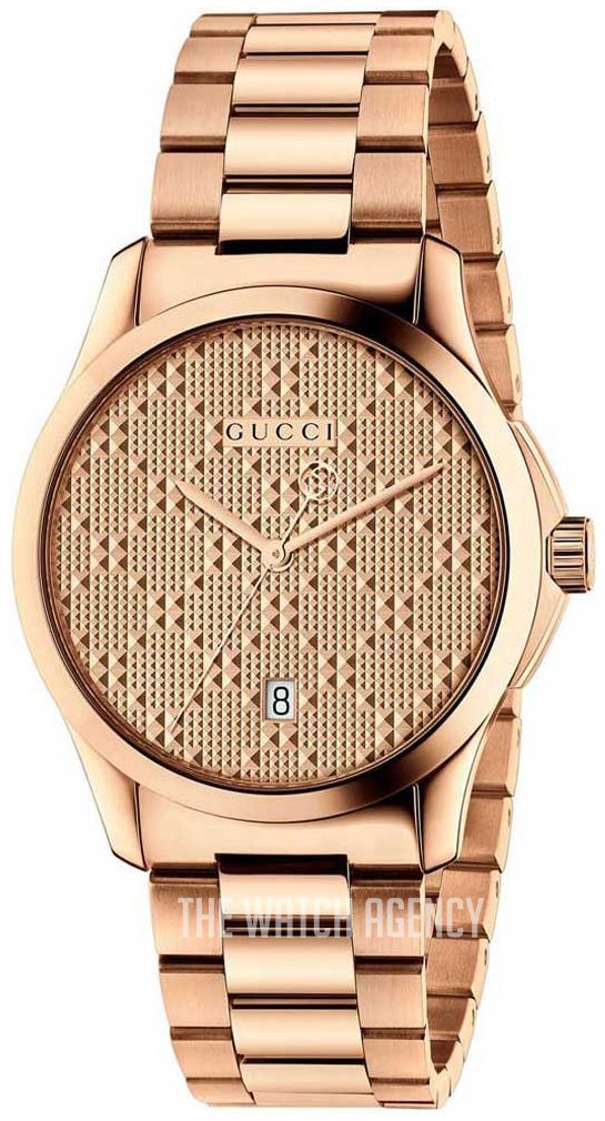 Gucci G Timeless Quartz Gold Dial Gold Steel Strap Watch For Women - YA126482 Buy Now By Gucci