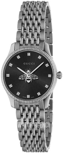 Gucci G Timeless Quartz Black Dial Silver Steel Strap Watch For Women - YA1265020 Buy Now By Gucci