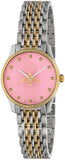 Gucci G Timeless Quartz Pink Dial Two Tone Steel Strap Watch For Women - YA1265030 Buy Now By Gucci
