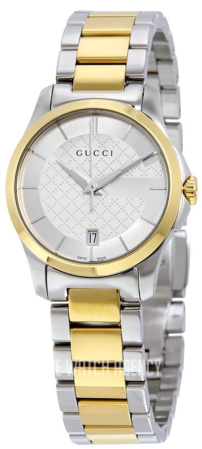 Gucci G Timeless Quartz Silver Dial Two Tone Steel Strap Watch For Women - YA126531 Buy Now By Gucci
