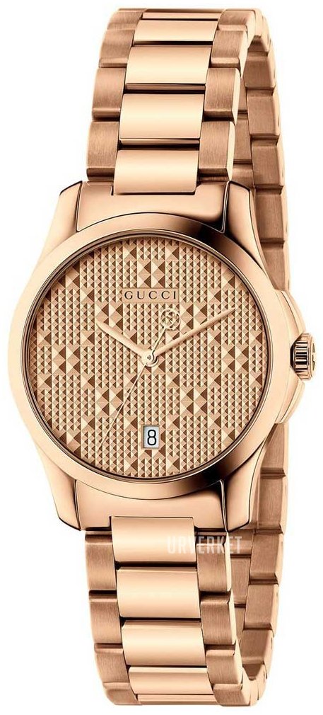 Gucci G Timeless Quartz Rose Gold Dial Rose Gold Steel Strap Watch For Women - YA126567 Buy Now By Gucci