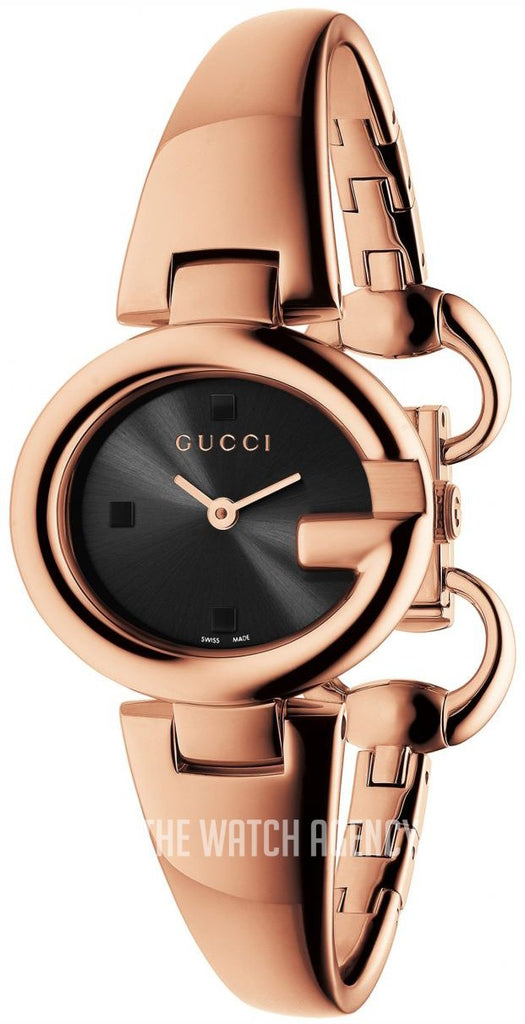 Gucci Guccissima Collection Quartz Black Dial Rose Gold Steel Strap Watch For Women - YA134509 Buy Now By Gucci