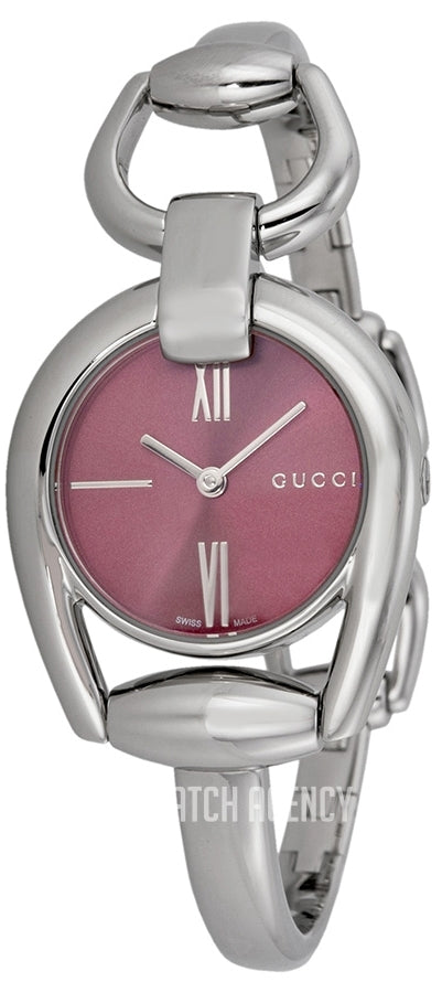 Gucci Horsebit Quartz Red Dial Silver Steel Strap Watch For Women - YA139502 Buy Now By Gucci