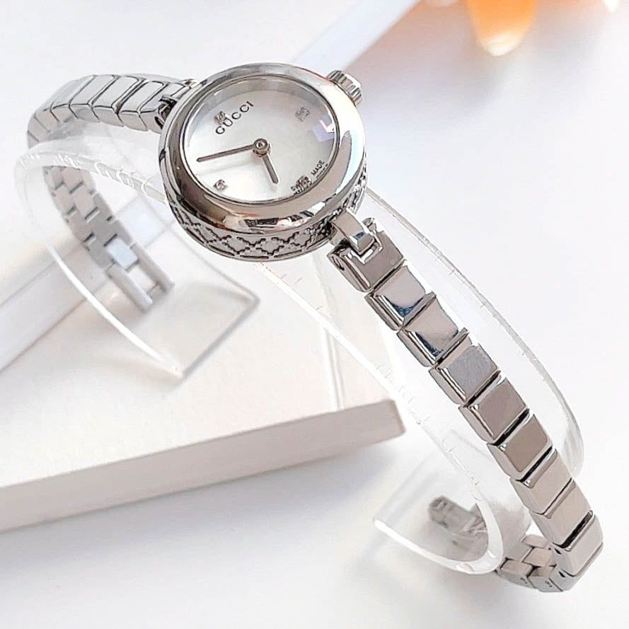 Gucci Diamantissima Quartz Diamonds White Dial Silver Steel Strap Watch For Women - YA141503 Buy Now By Gucci