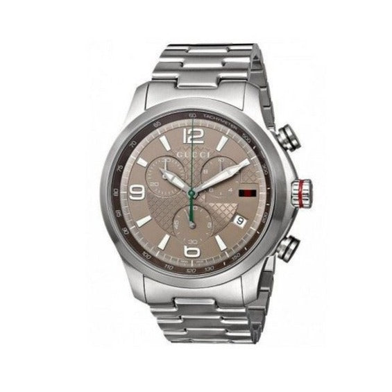 Gucci G Timeless Brown Dial Silver Steel Strap Watch For Men - YA126248 Buy Now By Gucci