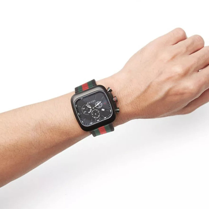 Gucci Coupe Chronograph Quartz Black Two Tone NATO Strap Watch For Men - YA131202 Buy Now By Gucci