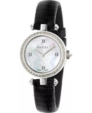 Gucci Diamantissima Diamonds Mother of Pearl Dial Black Leather Strap Watch For Women - YA141511 Buy Now By Gucci