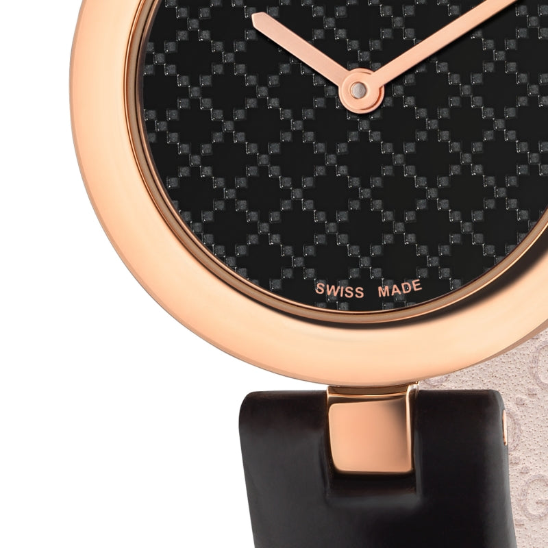 Gucci Diamantissima Quartz Black Dial Black Leather Strap Watch for Women - YA141501 Buy Now By Gucci