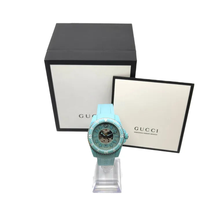 Gucci Dive Automatic Green Dial Green Rubber Strap Unisex Watch - YA136344 Buy Now By Gucci