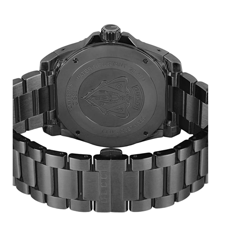 Gucci Dive Quartz Black Dial Black Steel Strap Watch For Men - YA136213 Buy Now By Gucci