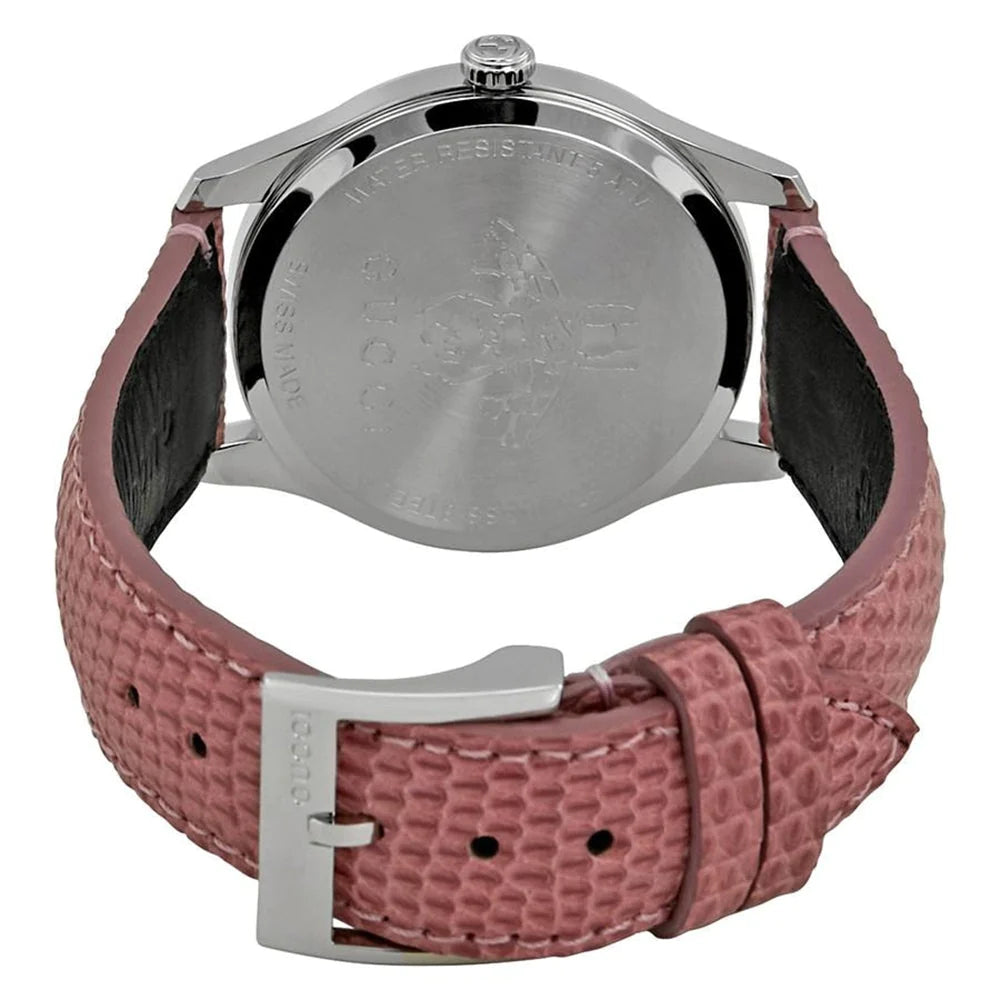 Gucci G Timeless Quartz Diamonds Pink Dial Red Leather Strap Watch For Women - YA1265017 Buy Now By Gucci