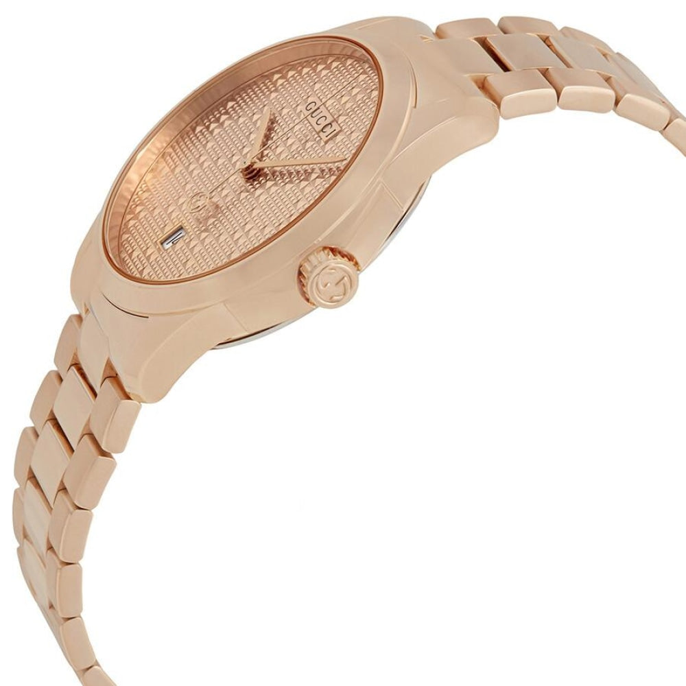 Gucci G Timeless Quartz Gold Dial Gold Steel Strap Watch For Women - YA126482 Buy Now By Gucci