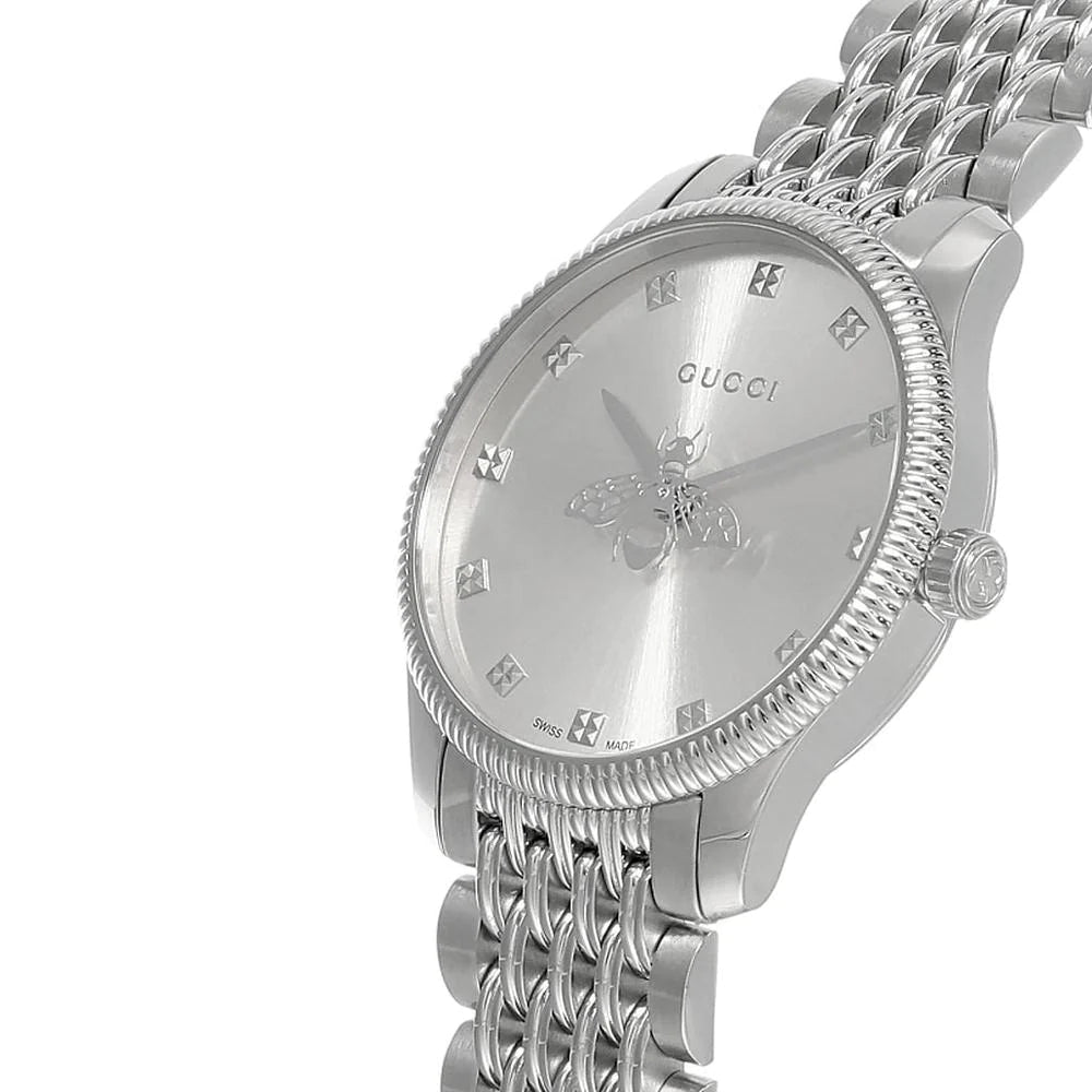 Gucci G Timeless Quartz Silver Dial Silver Steel Strap Watch For Women - YA1265019 Buy Now By Gucci