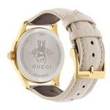 Gucci G Timeless Quartz White Dial White Leather Strap Watch For Women - YA126580A Buy Now By Gucci