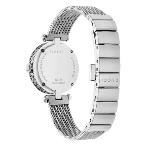 Gucci Diamantissima Quartz Diamonds Mother of Pearl Dial Silver Mesh Bracelet Watch for Women - YA141504 Buy Now By Gucci