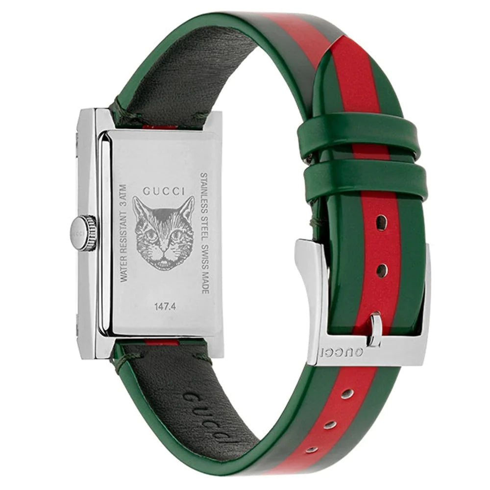 Gucci G Frame Quartz Green & Red Mother of Pearl Dial Multicolor Leather Strap Watch For Women - YA147408 Buy Now By Gucci