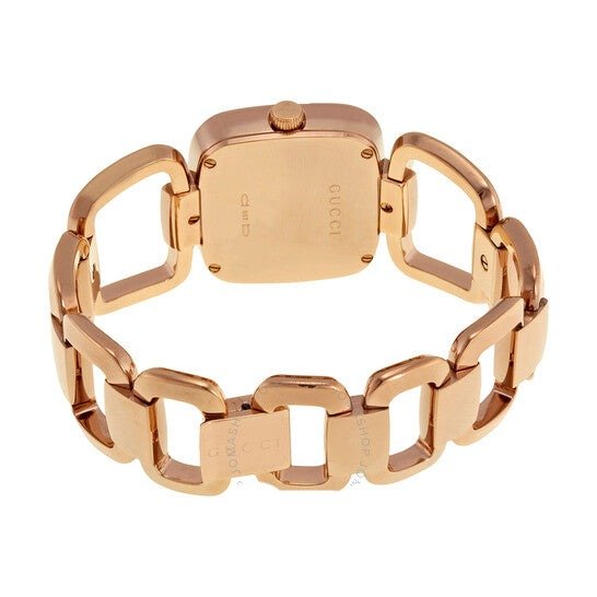 Gucci G Ladies Diamonds Black Dial Rose Gold Steel Strap Watch For Women - YA125512 Buy Now By Gucci