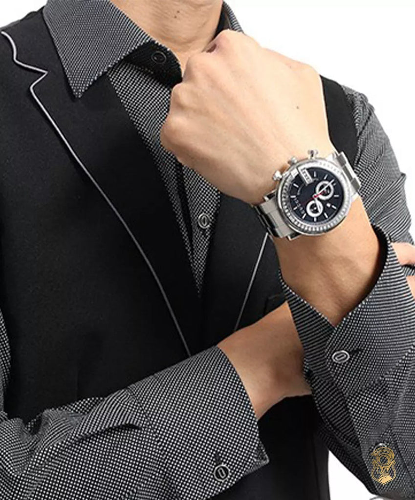 Gucci G Chrono Diamonds Black Dial Silver Steel Strap Watch For Men - YA101324 Buy Now By Gucci