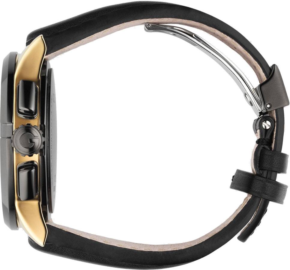 Gucci G Chrono Black Dial Black Leather Strap Watch For Men - YA101203 Buy Now By Gucci