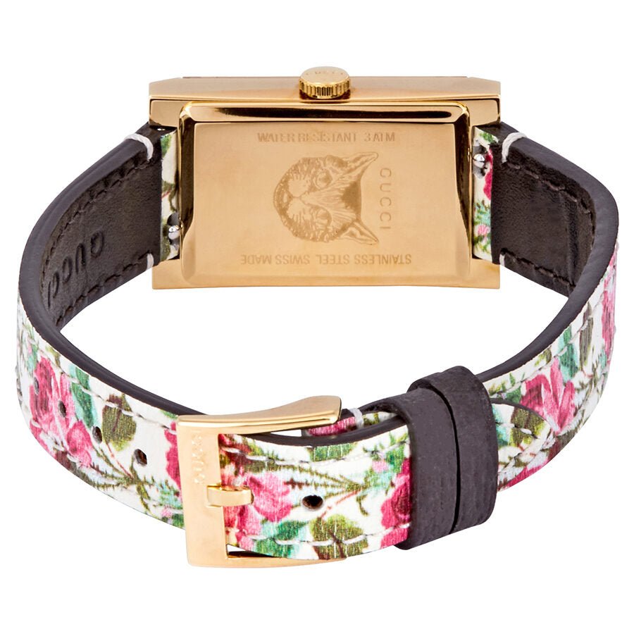 Gucci G-Frame Floral Mother of Pearl Dial White Leather Strap Watch For Women - YA147406 Buy Now By Gucci