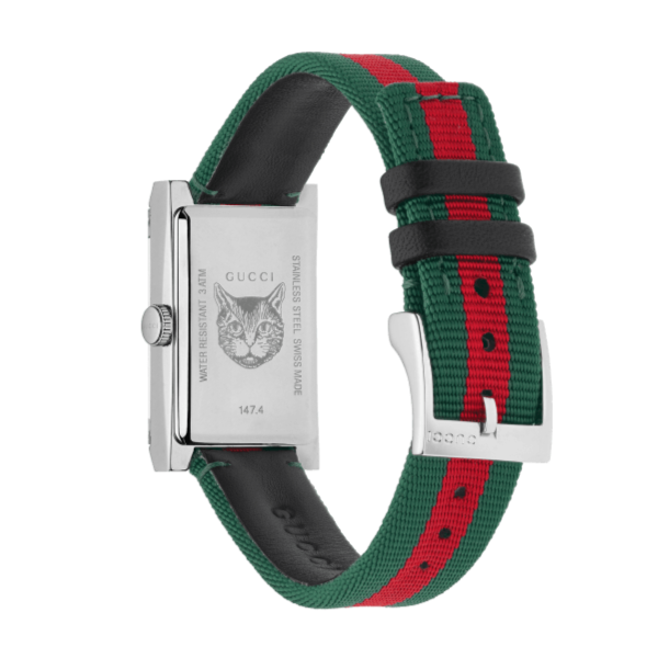 Gucci G-Frame Mother of Pearl Dial Two Tone Nylon Strap Watch For Women - YA147404 Buy Now By Gucci