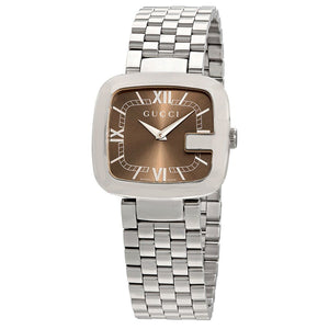 Gucci G-Gucci Brown Dial Silver Steel Strap Watch For Women - YA125413 Buy Now By Gucci