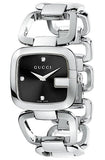 Gucci G Gucci Diamonds Black Dial Silver Steel Strap Watch For Women - YA125406 Buy Now By Gucci