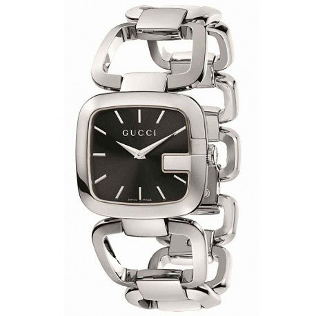 Gucci G Gucci Black Dial Silver Steel Strap Watch For Women - YA125407 Buy Now By Gucci