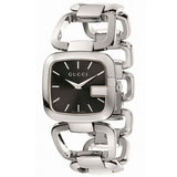 Gucci G Gucci Black Dial Silver Steel Strap Watch For Women - YA125407 Buy Now By Gucci