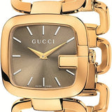 Gucci G Gucci Brown Dial Rose Gold Steel Strap Watch For Women - YA125408 Buy Now By Gucci
