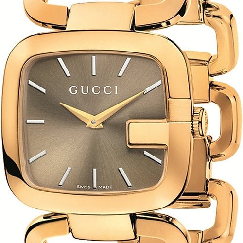 Gucci G Gucci Sunbrushed Brown Dial Rose Gold Steel Strap Watch For Women - YA125511 Buy Now By Gucci