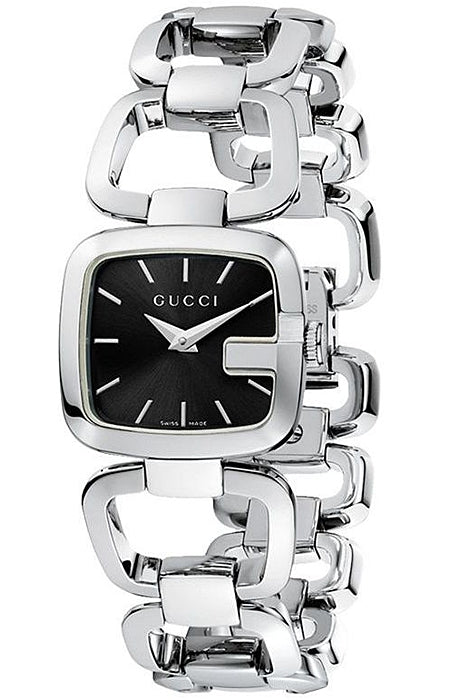 Gucci G Gucci Black Dial Silver Steel Strap Watch For Women - YA125510 Buy Now By Gucci