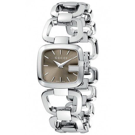 Gucci G Gucci Brown Dial Silver Steel Strap Watch For Women - YA125507 Buy Now By Gucci