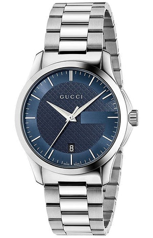 Gucci G Timeless Blue Dial Silver Steel Strap Watch For Men - YA126440 Buy Now By Gucci
