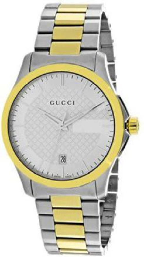 Gucci G Timeless Quartz Silver Dial Two Tone Steel Strap Watch For Men - YA126450 Buy Now By Gucci